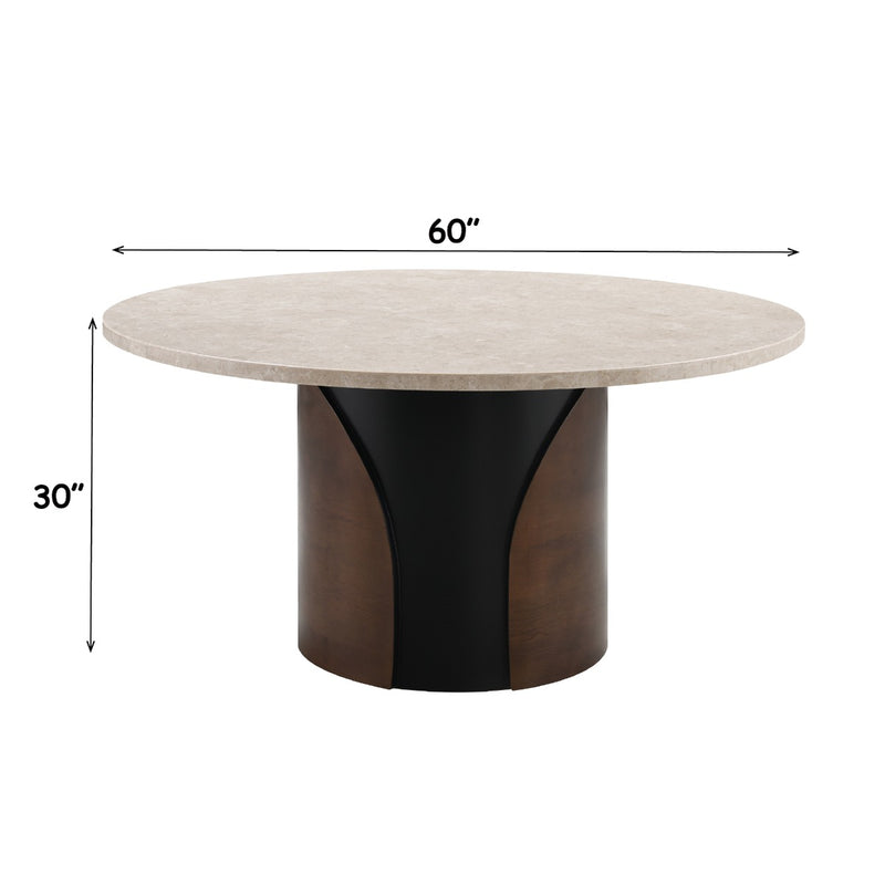 Round Dining Table w/Marble Top