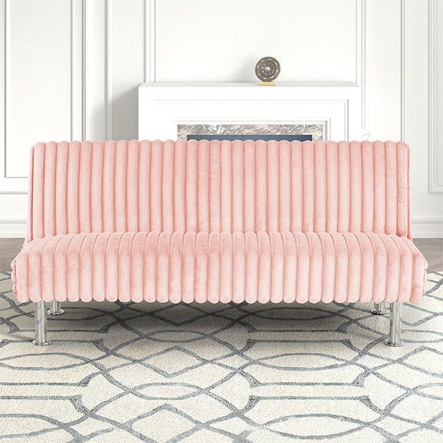 Hinwil Futon Sofa Bed Pink, Beige Grey, & Black