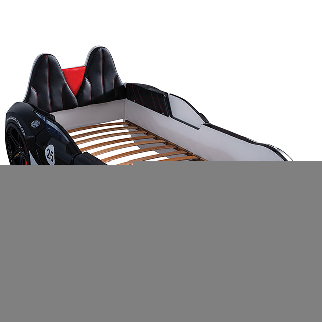 Trackster Bed White, Red,, Black, & Blue