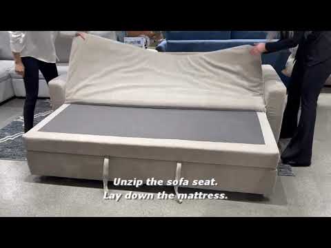 Sofa w/Sleeper, Storage & 2 Pillows