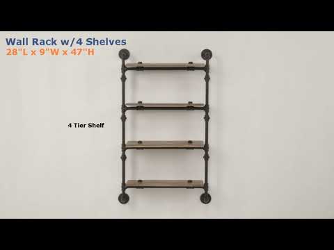 Wall Rack w/4 Shelves