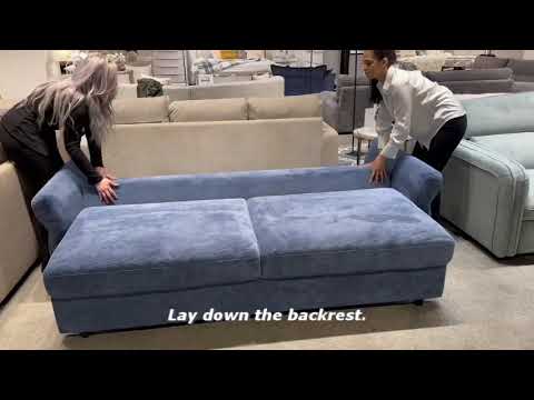 Sofa w/Sleeper, Storage & 2 Pillows