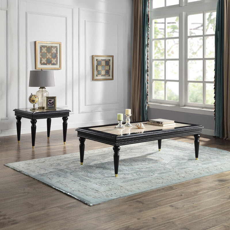 End Table w/Natrual Marble Top