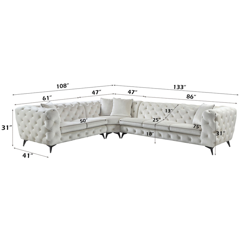 Sectional Sofa w/4 Pillows