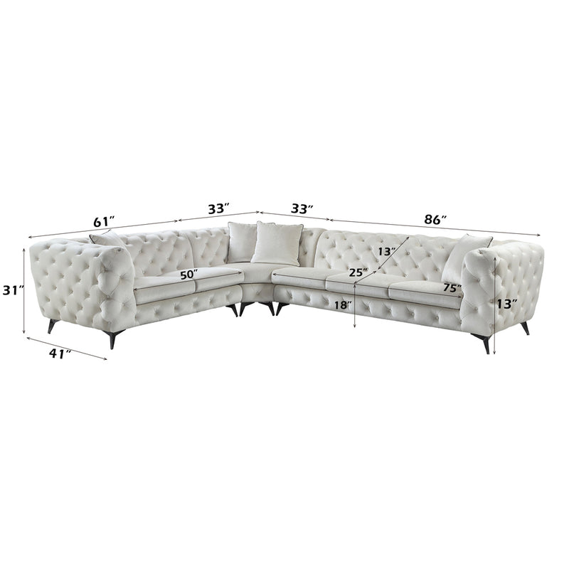 Sectional Sofa w/4 Pillows