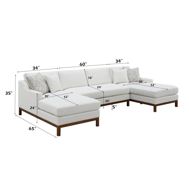 Sectional Sofa w/4 Pillows
