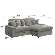 Reversible Sectional Sofa w/6 Pillows