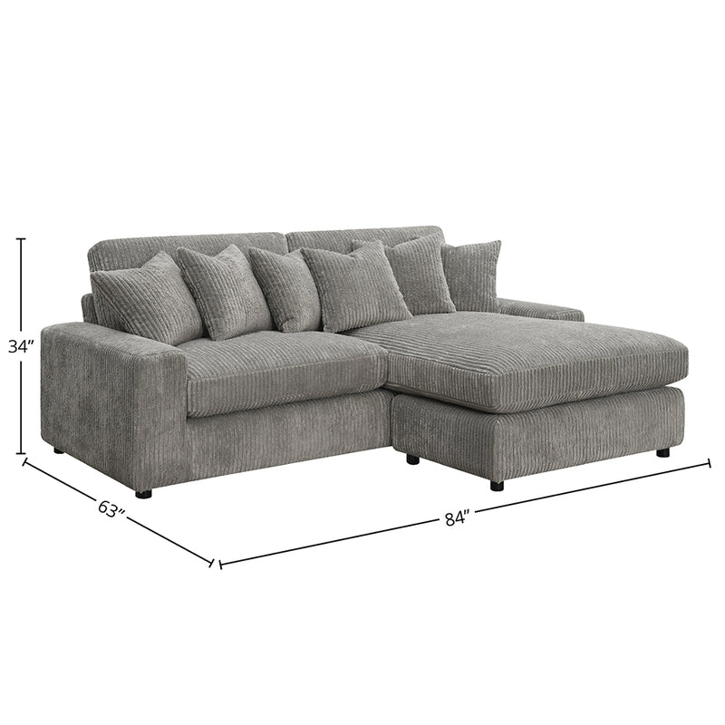 Reversible Sectional Sofa w/6 Pillows