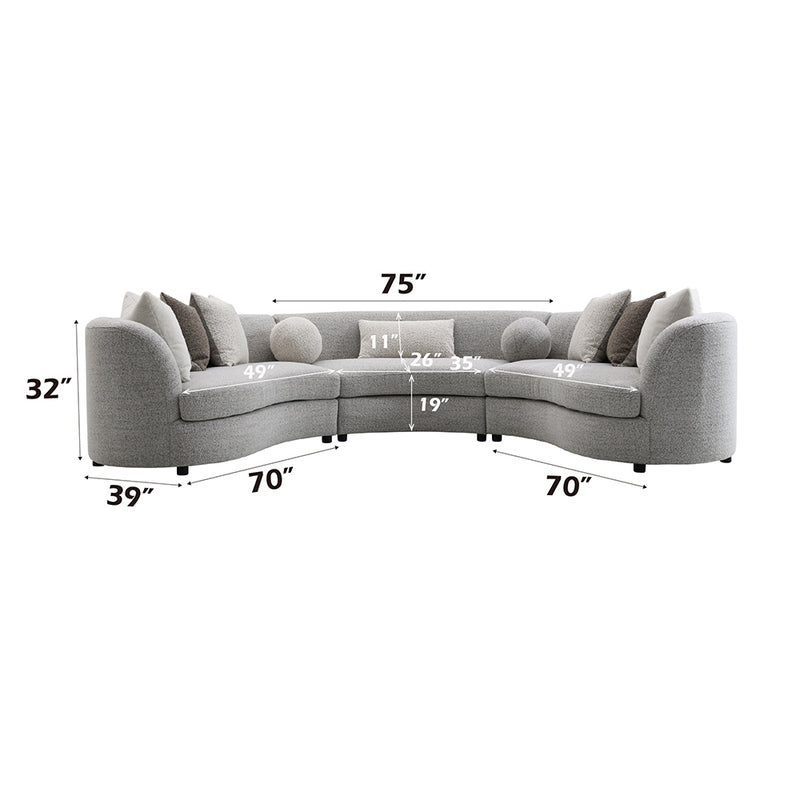 Sectional Sofa w/9 Pillows