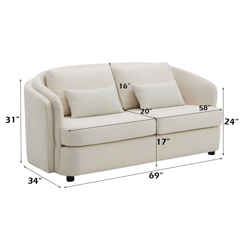 Loveseat w/2 Pillows