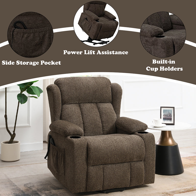 Power Motion Recliner w/Lift & Cup Holder