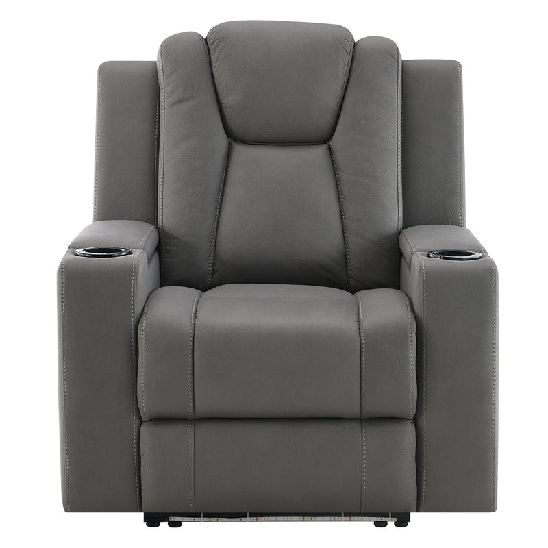 Power Motion Recliner w/Cup Holder, Control, LED & Power Headrest