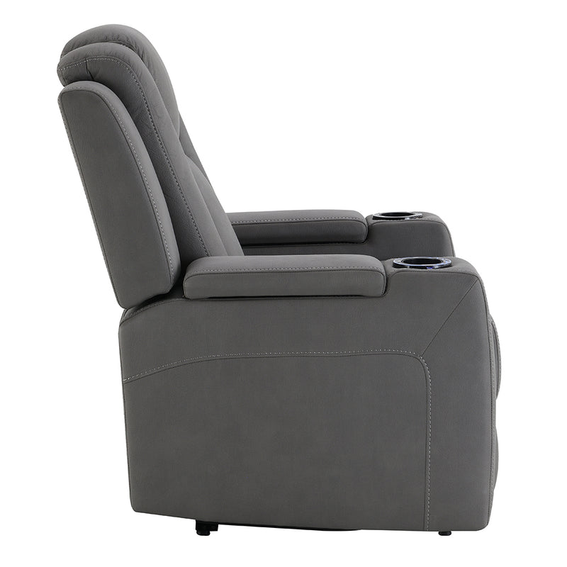 Power Motion Recliner w/Cup Holder, Control, LED & Power Headrest