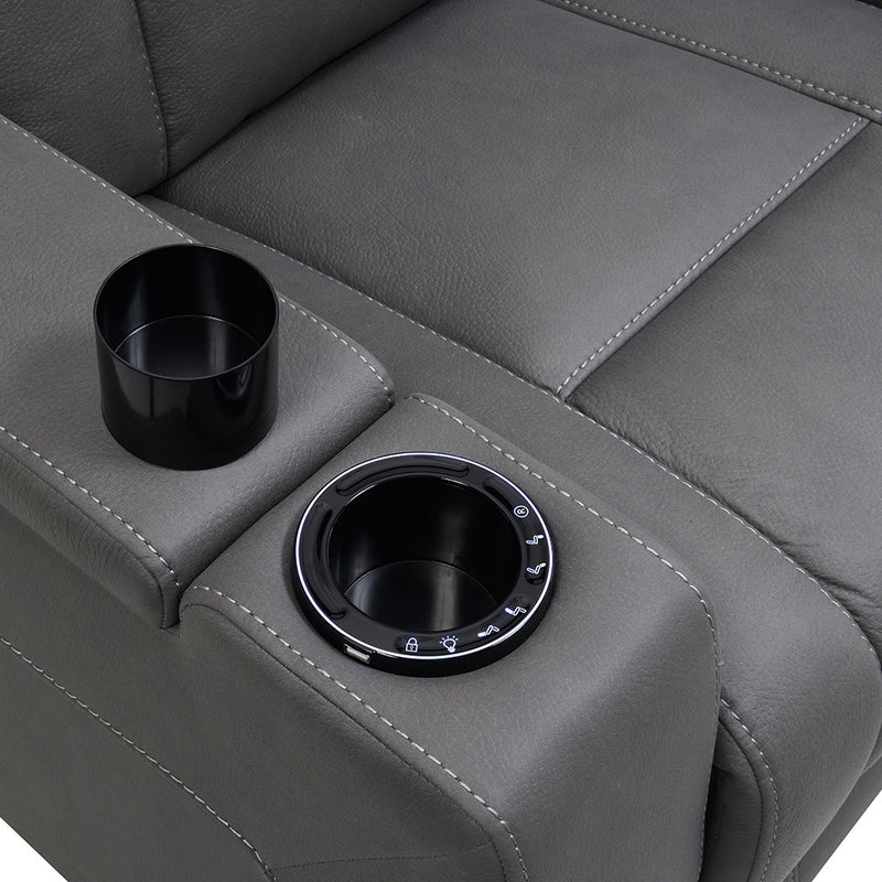 Power Motion Recliner w/Cup Holder, Control, LED & Power Headrest