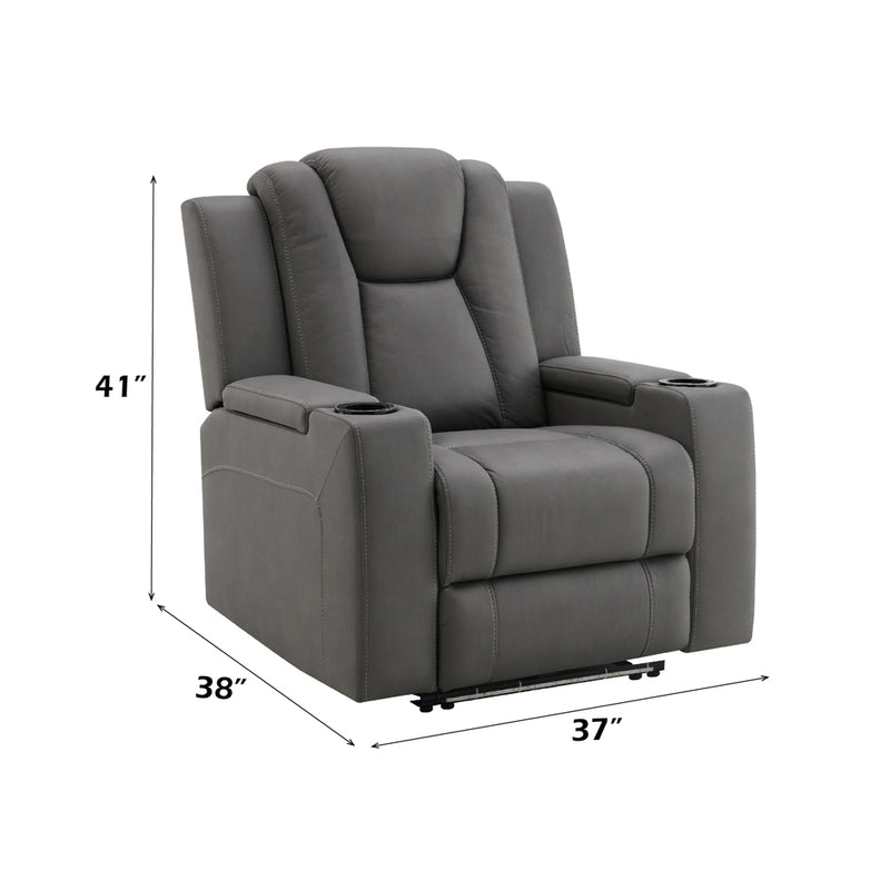 Power Motion Recliner w/Cup Holder, Control, LED & Power Headrest
