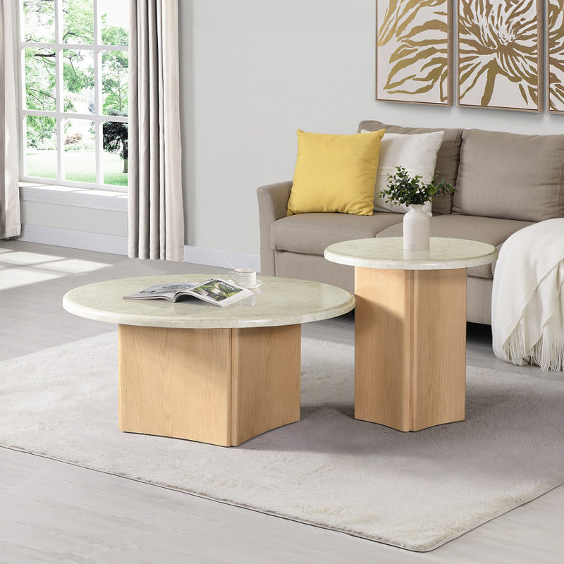 End Table w/Natrual Marble Top