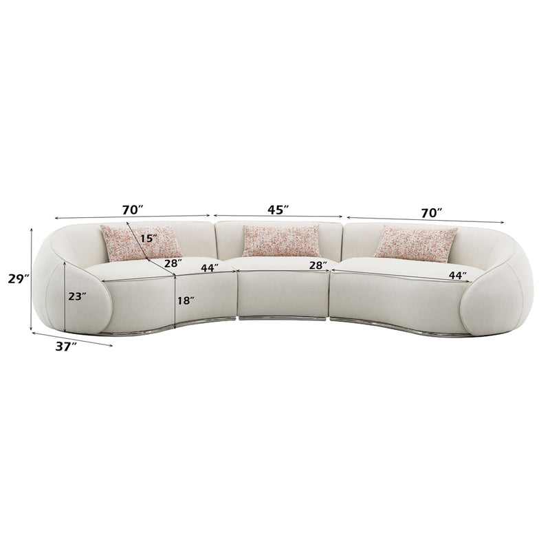 Sectional Sofa w/3 Pillows