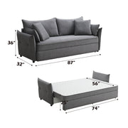 Sofa w/Sleeper, Storage & 4 Pillows