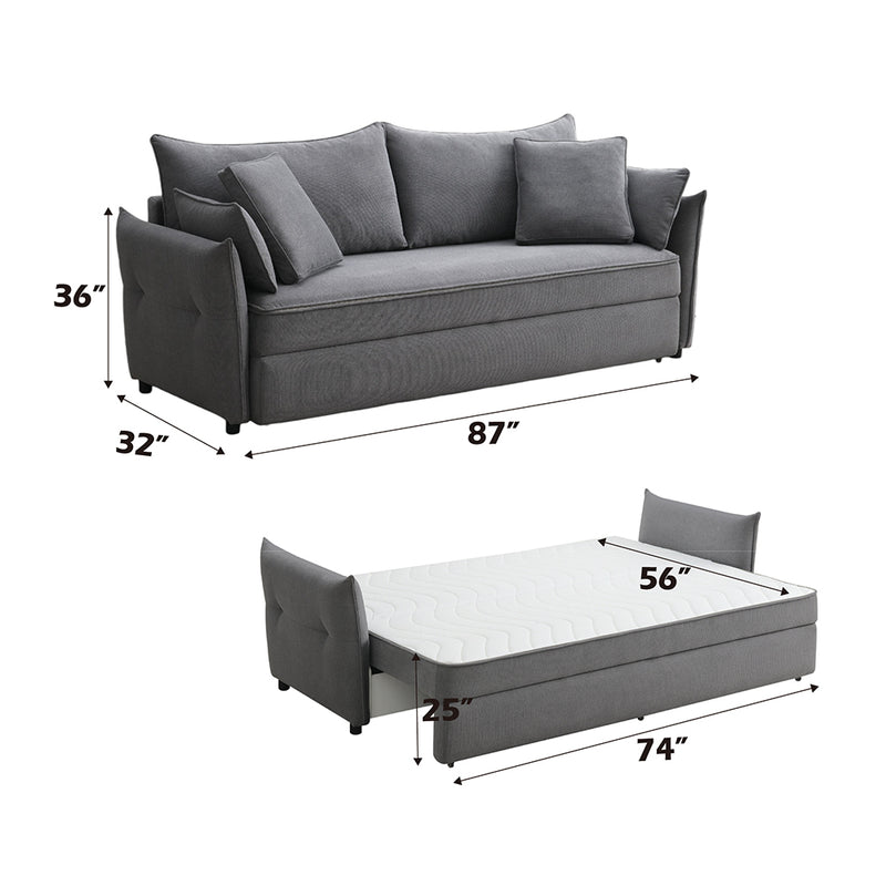 Sofa w/Sleeper, Storage & 4 Pillows