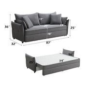 Sofa w/Sleeper, Storage & 4 Pillows