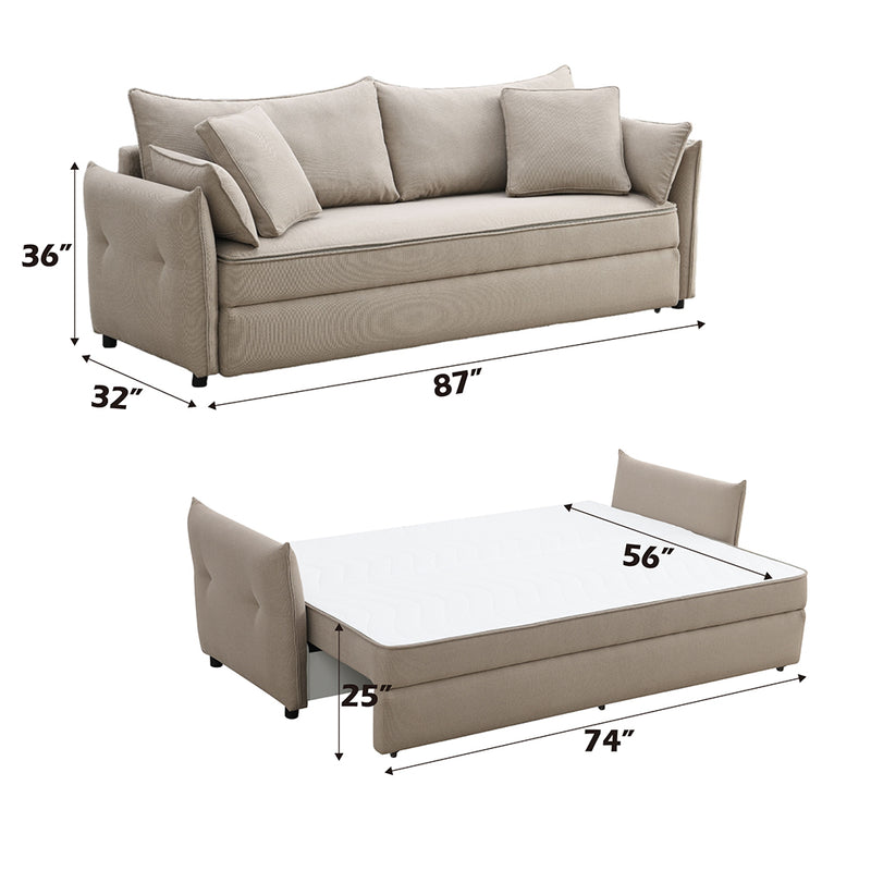 Sofa w/Sleeper, Storage & 4 Pillows