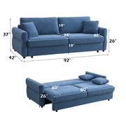Sofa w/Sleeper, Storage & 2 Pillows