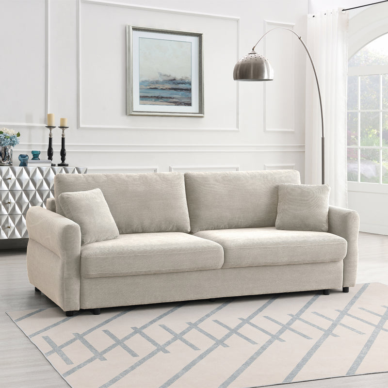 Sofa w/Sleeper, Storage & 2 Pillows