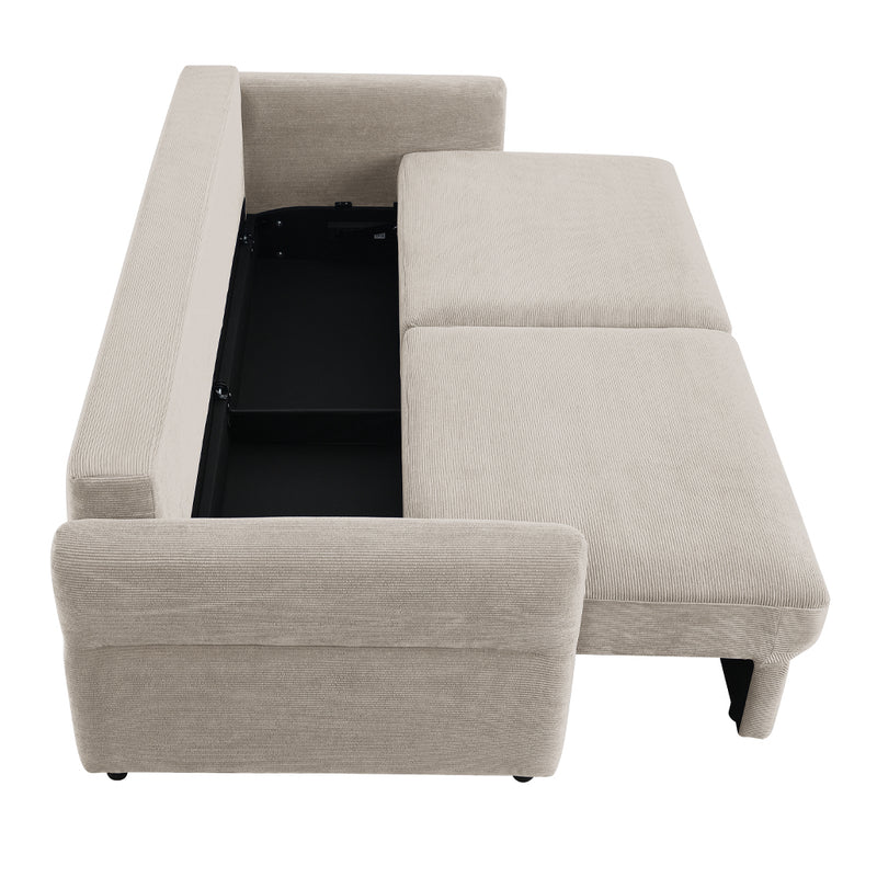 Sofa w/Sleeper, Storage & 2 Pillows