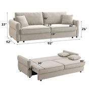 Sofa w/Sleeper, Storage & 2 Pillows