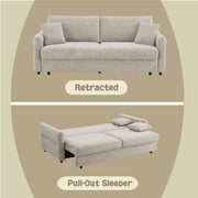 Sofa w/Sleeper, Storage & 2 Pillows