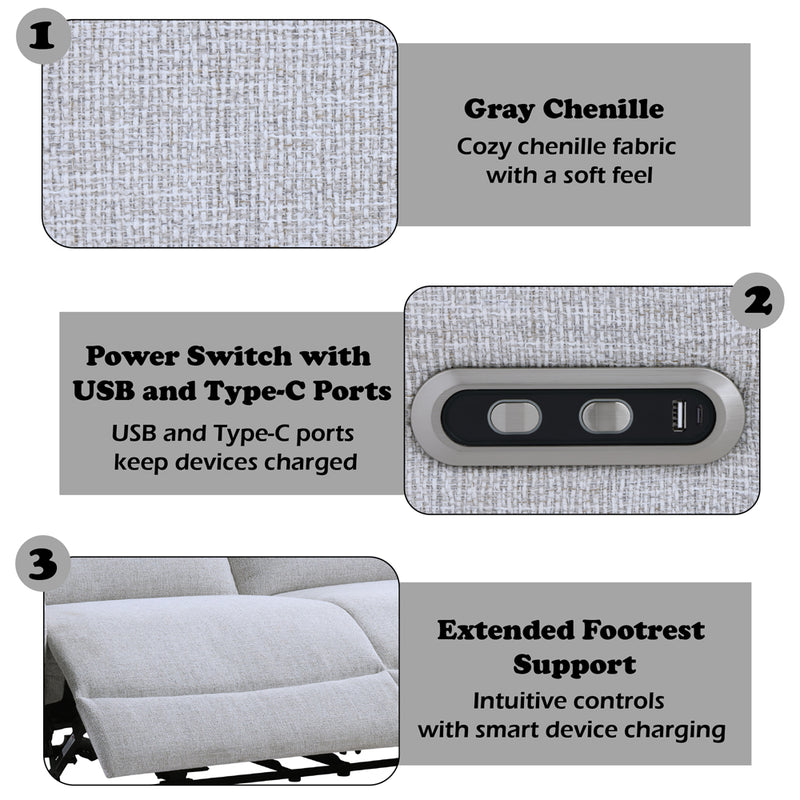 Power Motion Sofa  w/USB Port