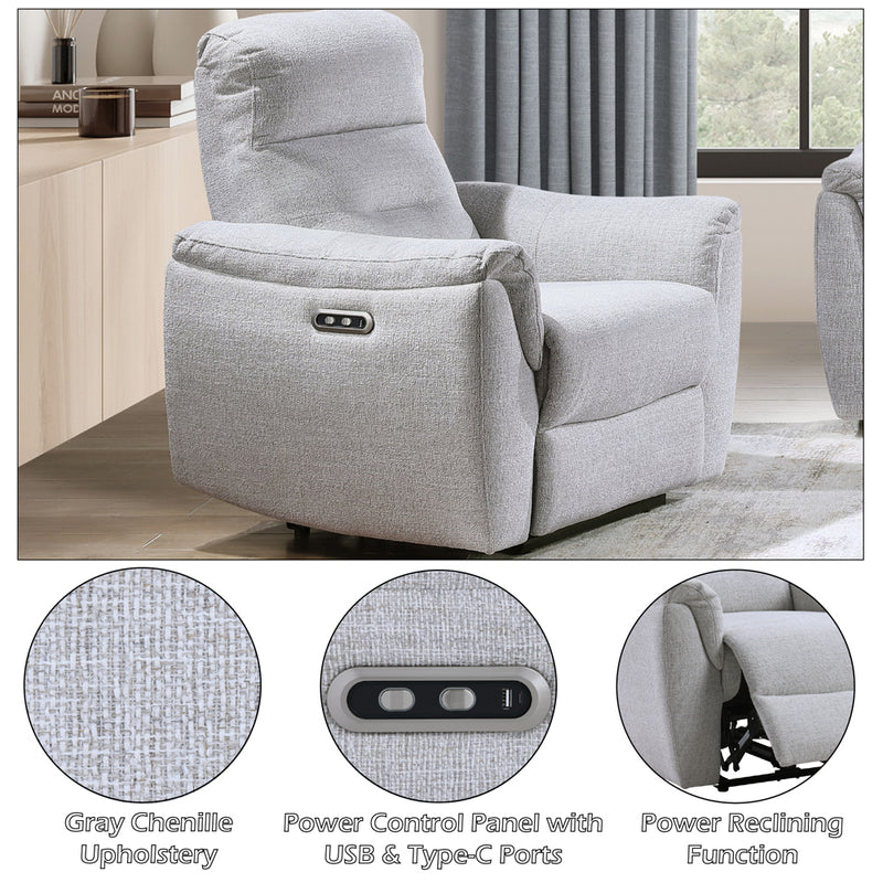 Power Motion Recliner  w/USB Port