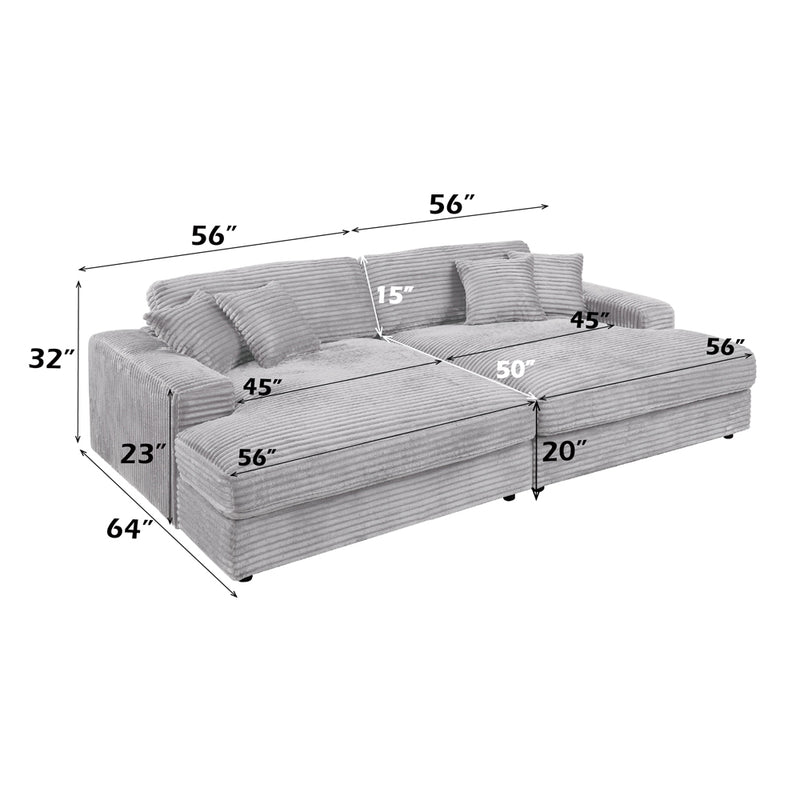 Sectional Sofa w/4 Pillows