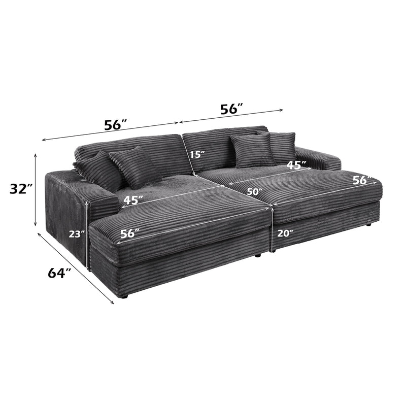 Sectional Sofa w/4 Pillows