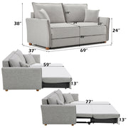 Sofa w/Sleeper, Storage & 2 Pillows