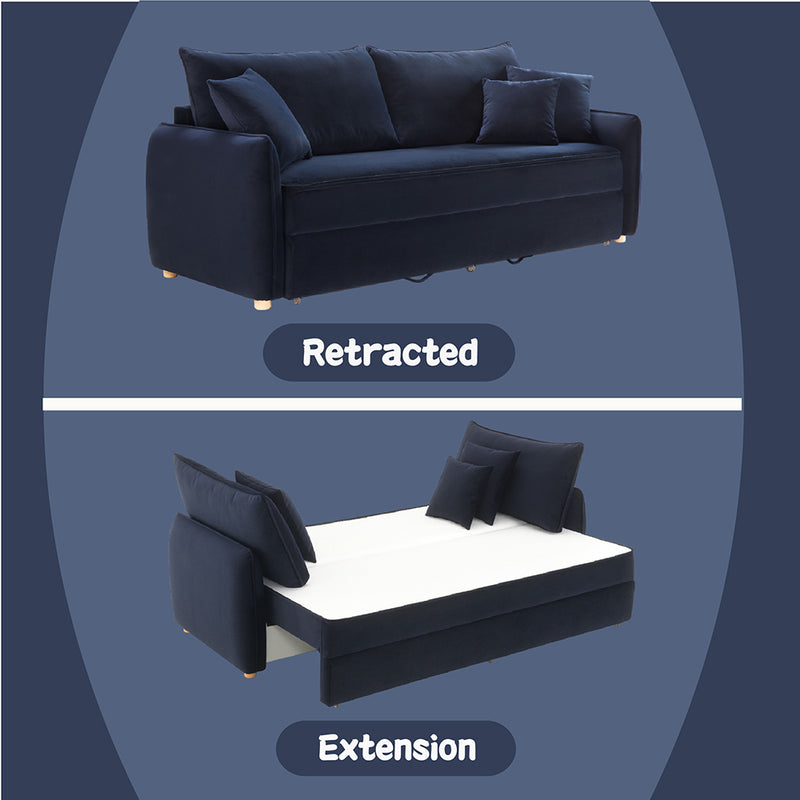 Sofa w/Sleeper & 3 Pillows