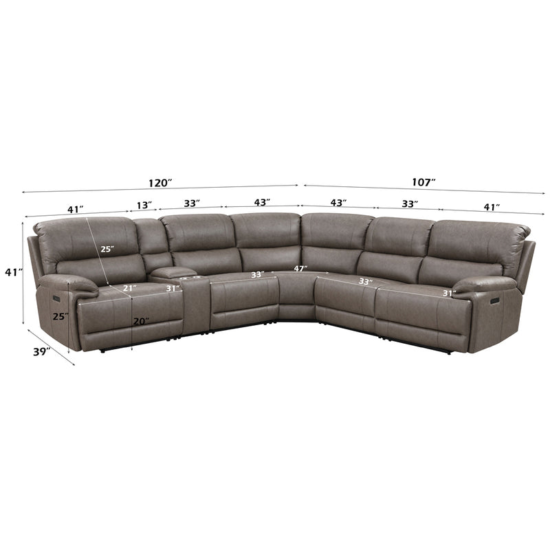 Power Motion Sectional Sofa w/USB Port