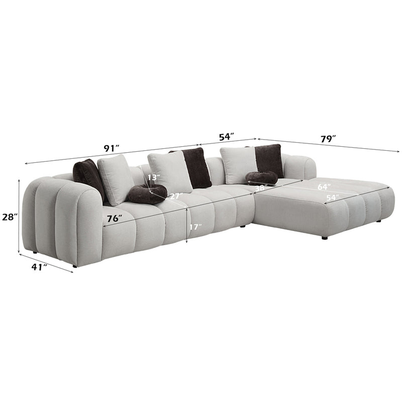 Sectional Sofa w/8 Pillows
