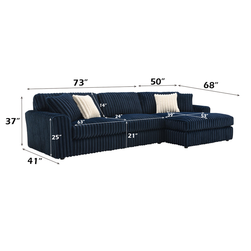 Sectional Sofa w/4 Pillows