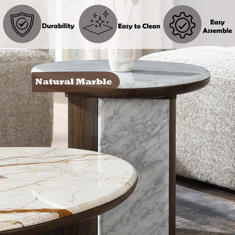 End Table w/Natural Marble