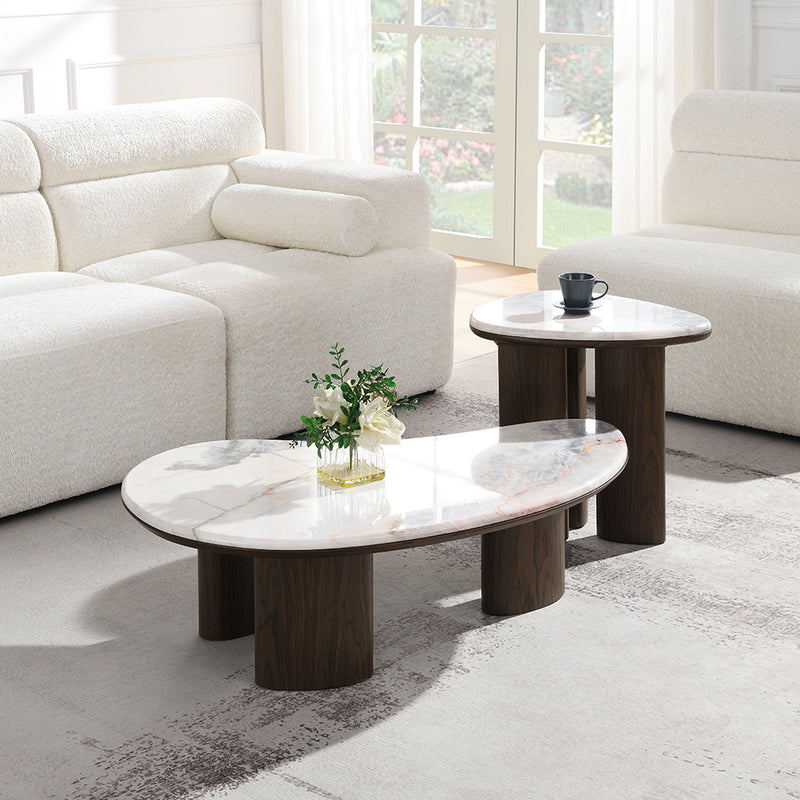 End Table w/Natural Marble