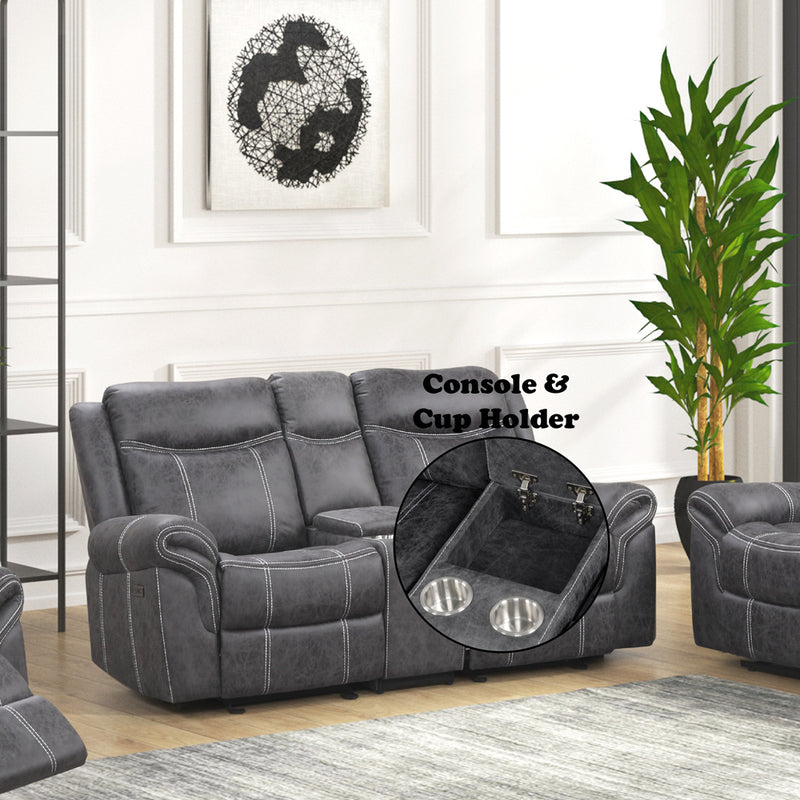 Power Motion Glider Loveseat w/USB Port