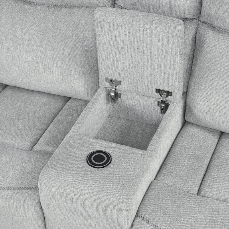 Motion Loveseat w/Console & Storage Arm
