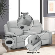 Motion Loveseat w/Console & Storage Arm