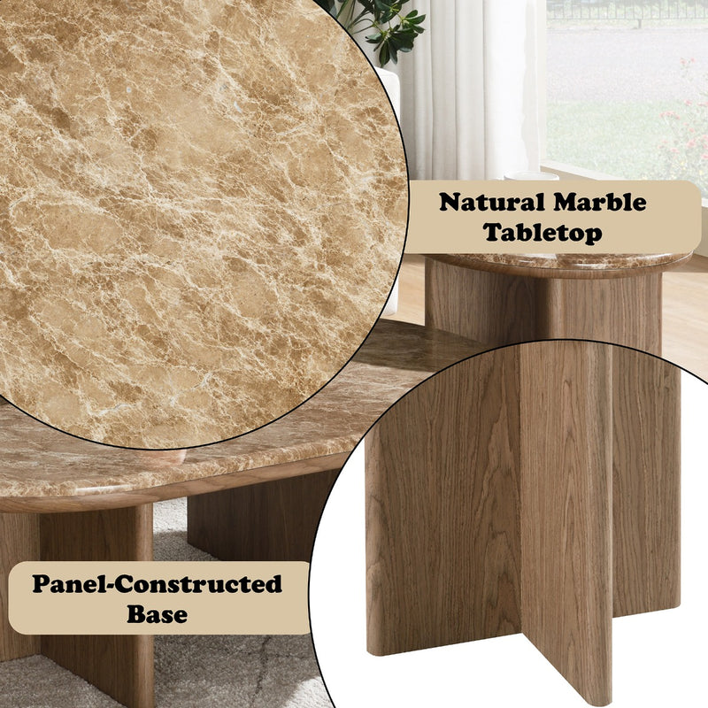 End Table w/Natural Marble