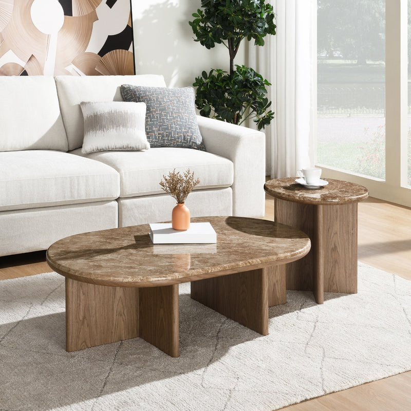 End Table w/Natural Marble