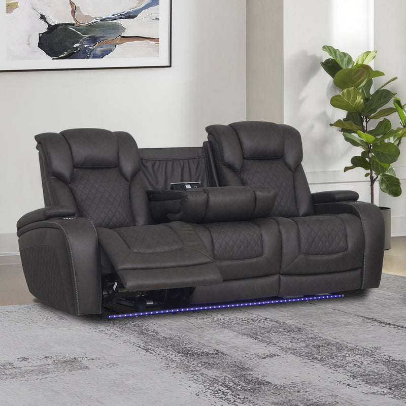 Power Motion Sofa w/Dropdown Table, Storage,USB & LED