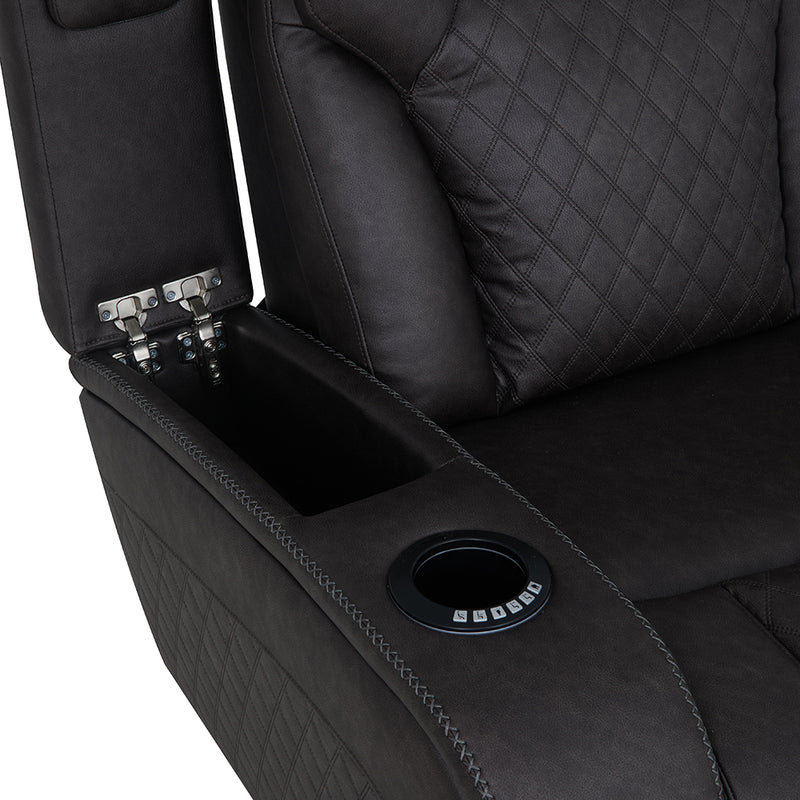 Power Motion Sofa w/Dropdown Table, Storage,USB & LED