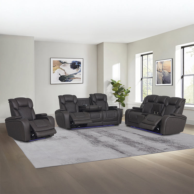 Power Motion Sofa w/Dropdown Table, Storage,USB & LED