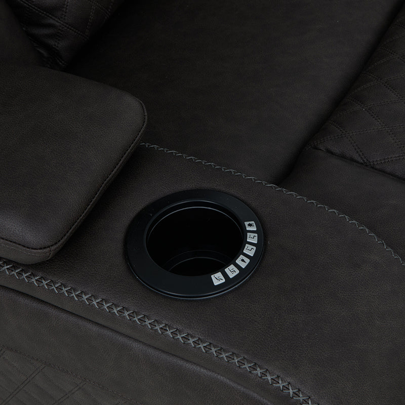 Power Motion Loveseat w/Console,Wireless Charger, Storage,USB & LED